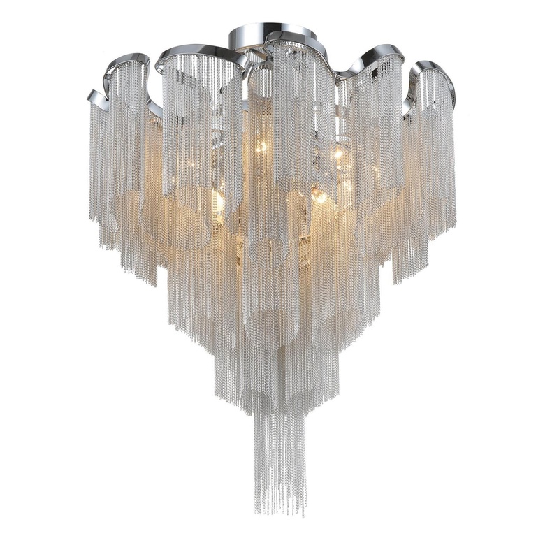 CWI Lighting 5650C24C Daisy 13 Light Flush Mount, Chrome