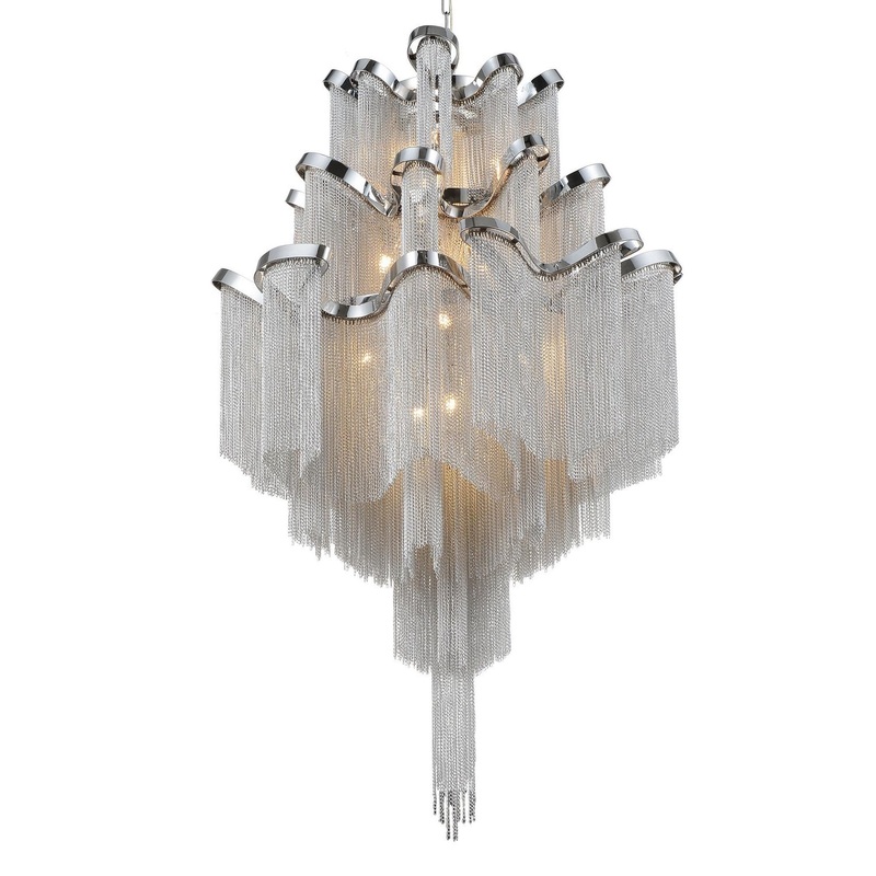 CWI Lighting 5650P24C-15L Daisy 17 Light Chandelier, Chrome