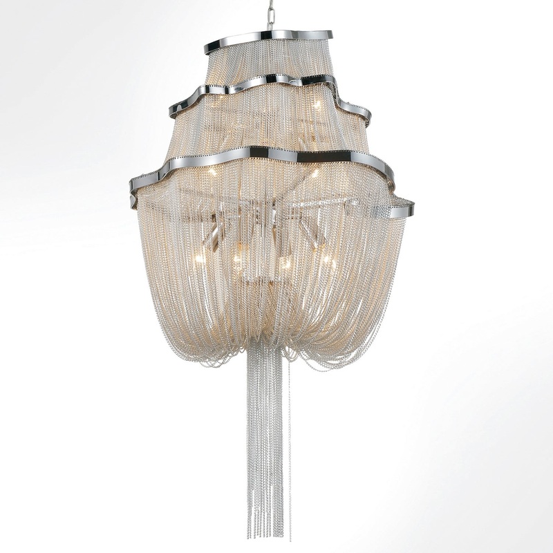 CWI Lighting 5654P20C Secca Nine Light Chandelier, Chrome