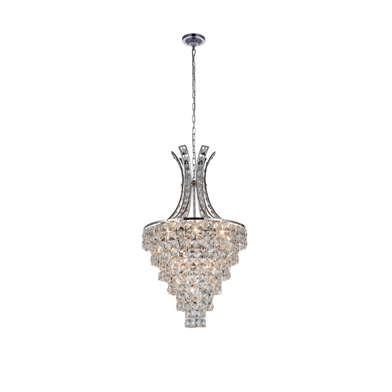 CWI Lighting 5685P16C Chique Nine Light Chandelier, Chrome