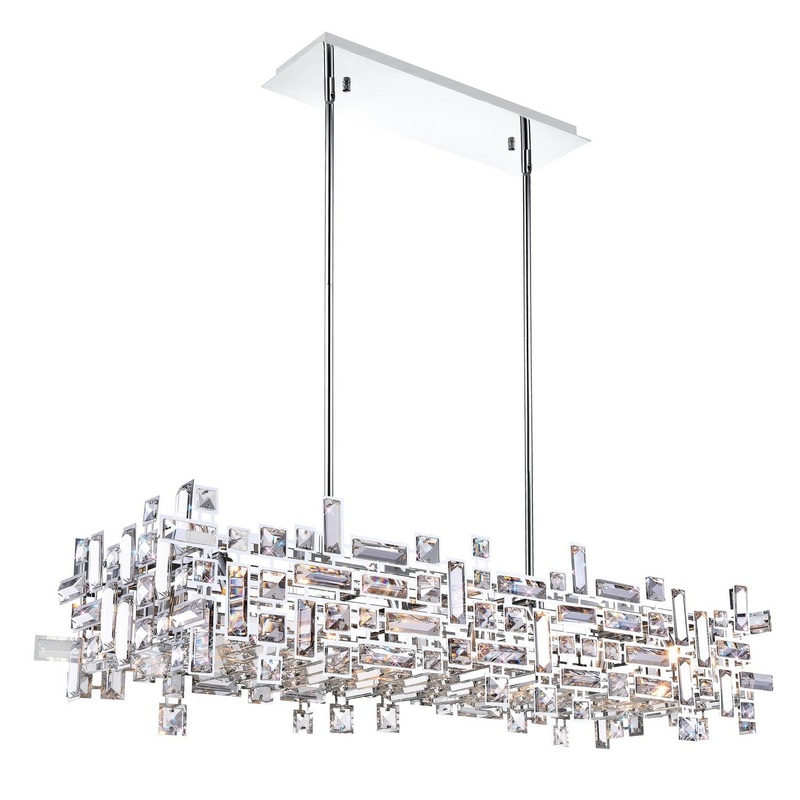 CWI Lighting 5689P35-12-601 Arley 12 Light Island Chandelier, Chrome