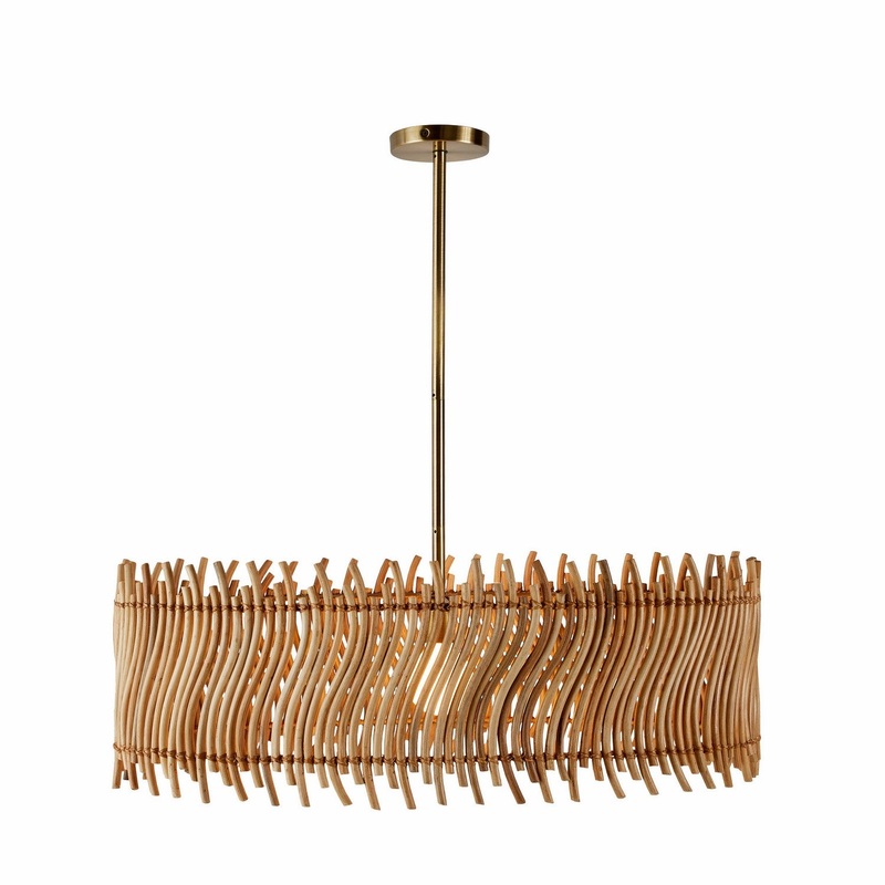 Arteriors DMS15 Cabrera One Light Pendant Natural/Antique Brass