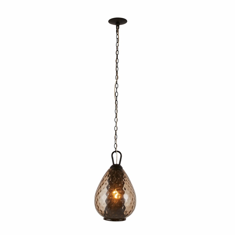 Arteriors DPI08 Eureka One Light Pendant Smoke/Bronze