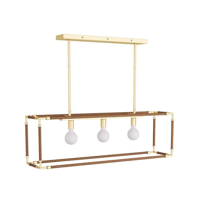 Arteriors DRC01 Trenton Three Light Chandelier Cognac