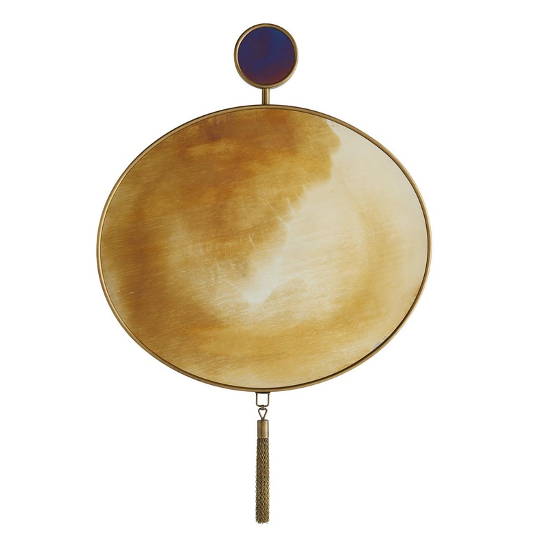 Arteriors DS2025 Moon Mirror Antique Brass