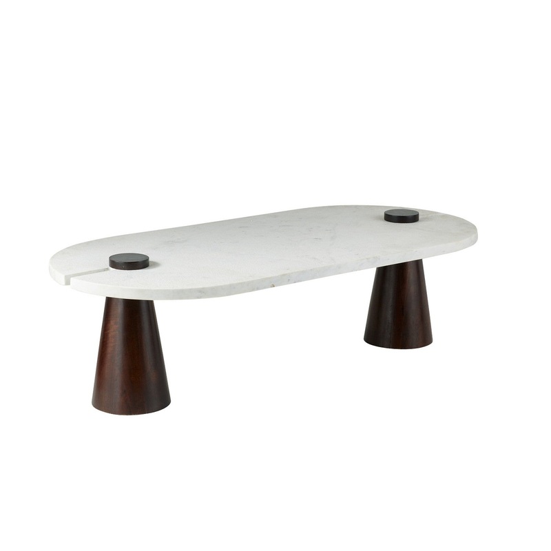 Arteriors FCI13 Delaney Coffee Table White/Umber