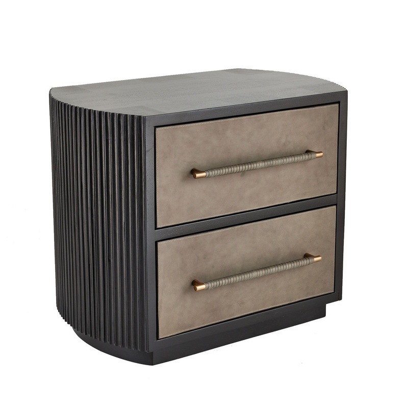 Arteriors FII05 Eastchester Side Table Ebony/Dove/Antique Brass