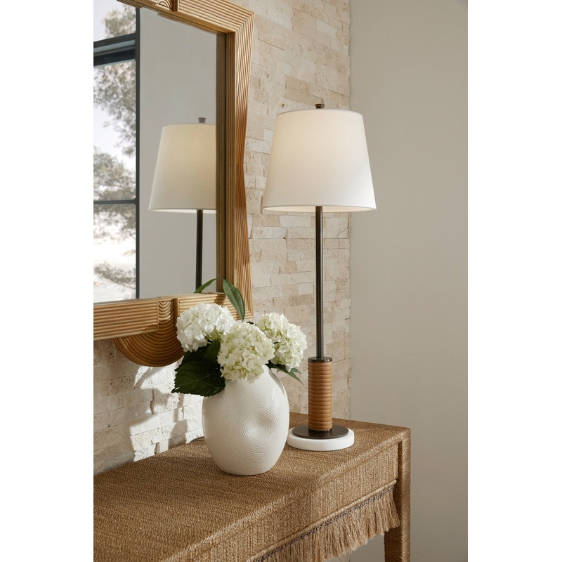 Arteriors PTC36 Conway One Light Table Lamp English Bronze/White/Cognac/White