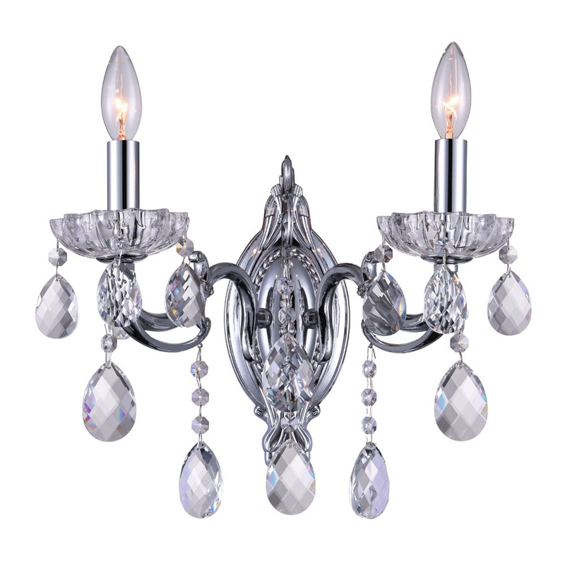 CWI Lighting 2016W15C-2 Flawless Two Light Wall Sconce, Chrome