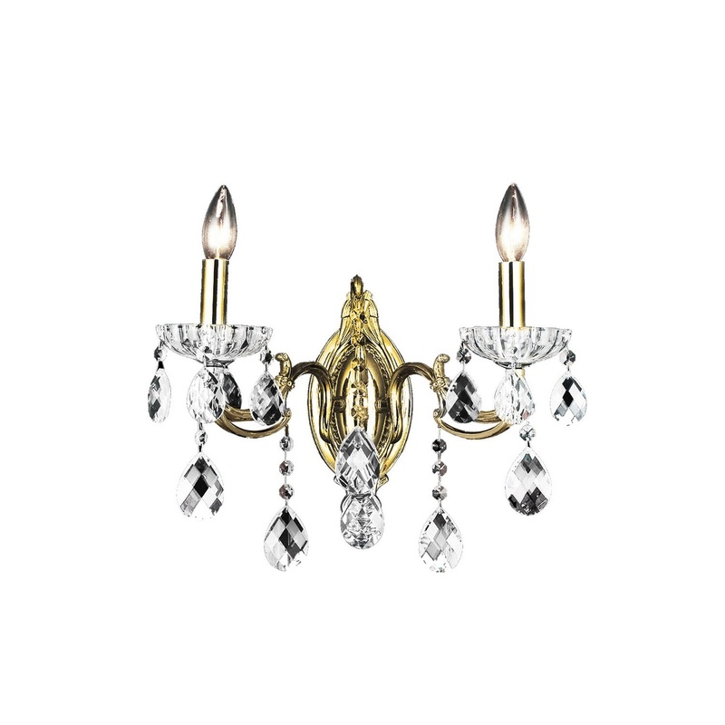 CWI Lighting 2016W16AB-2 Flawless Two Light Wall Sconce, Antique Brass