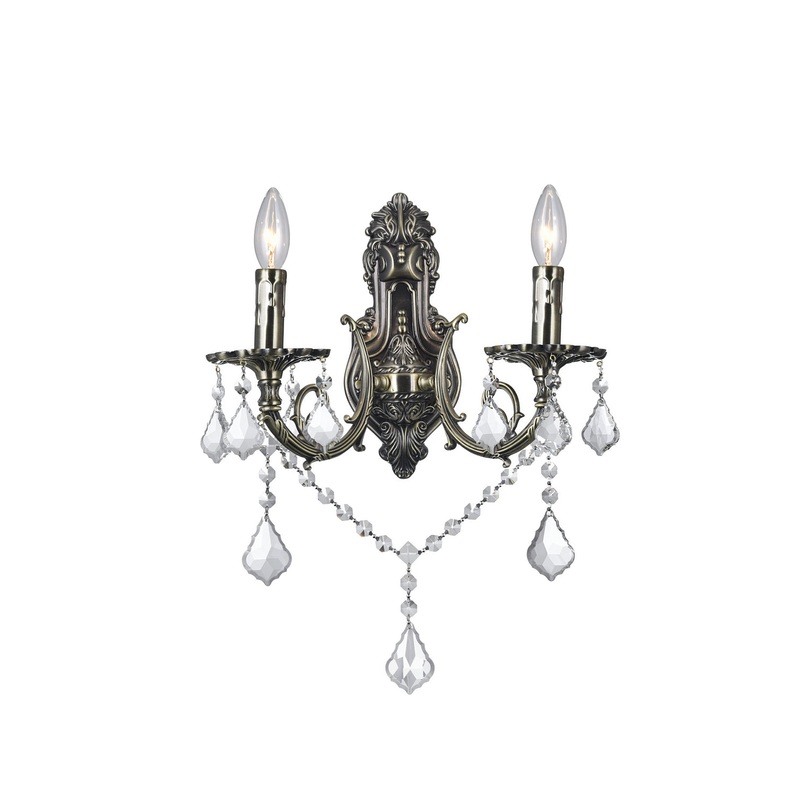 CWI Lighting 2022W16AB-2 Brass Two Light Wall Sconce, Antique Brass (Discontinued)