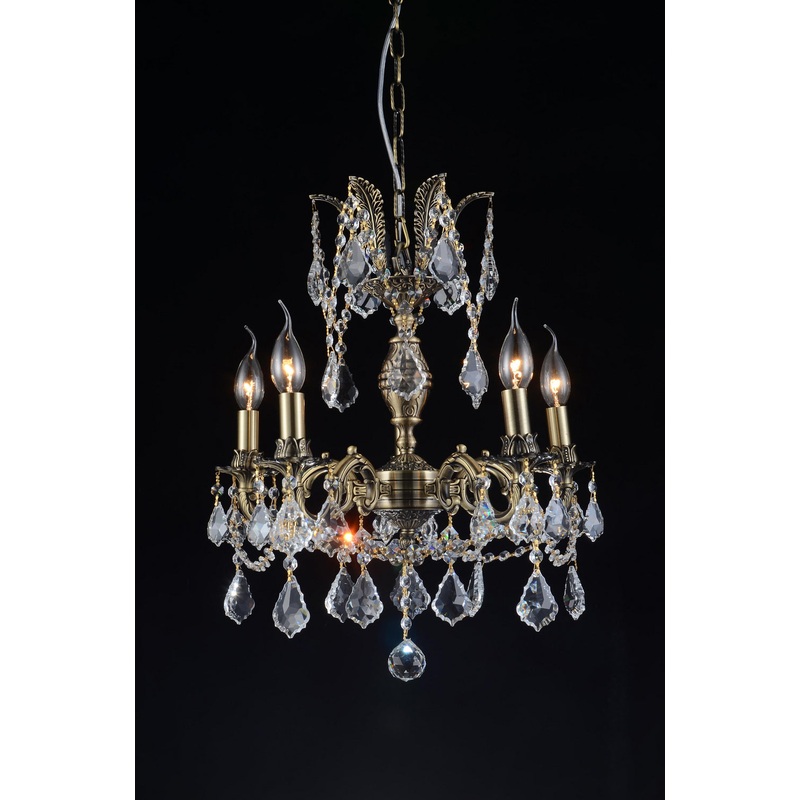 CWI Lighting 2039P18AB-5 Brass Five Light Chandelier, Antique Brass (Discontinued)