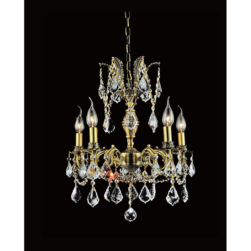 CWI Lighting 2039P18GB-5 Brass Five Light Chandelier, French Gold (Discontinued)