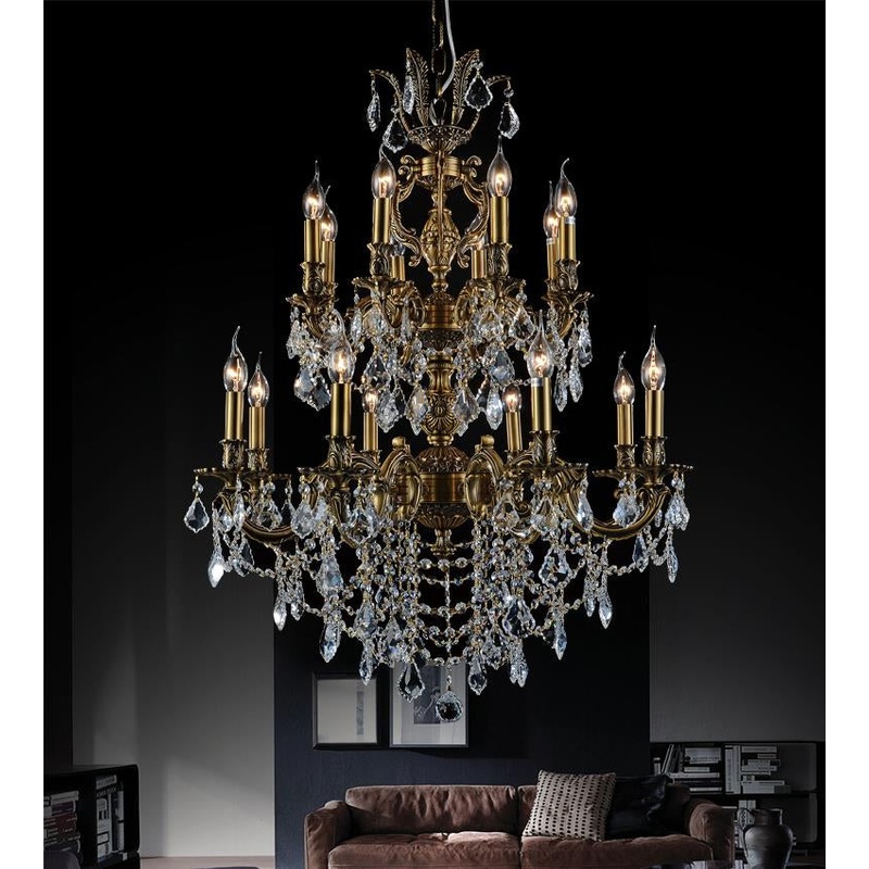 CWI Lighting 2039P30GB-16 Brass 16 Light Chandelier, French Gold (Discontinued)