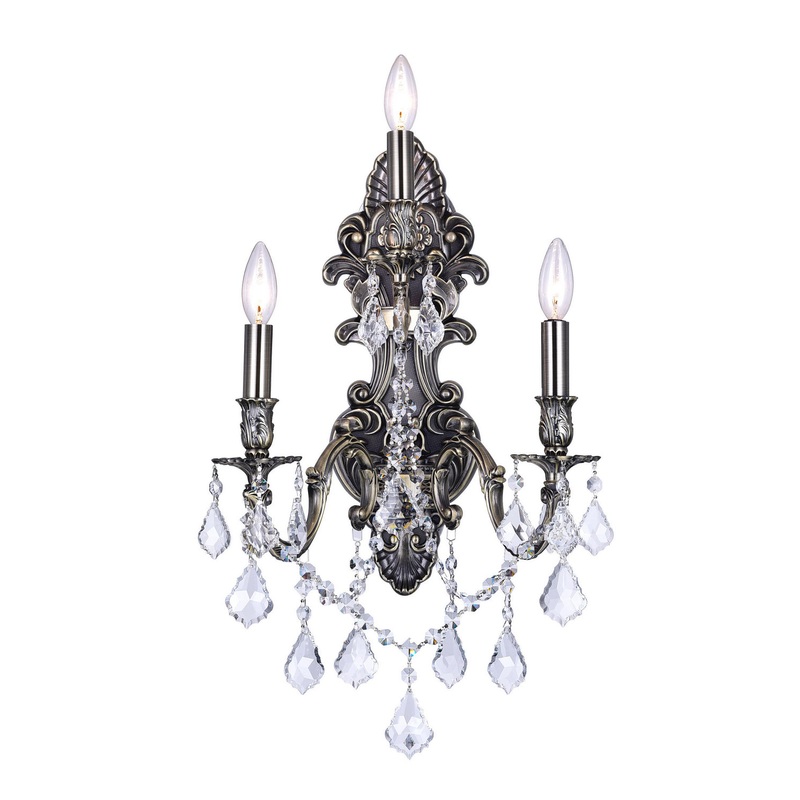 CWI Lighting 2039W13AB-3 Brass Three Light Wall Sconce, Antique Brass (Discontinued)