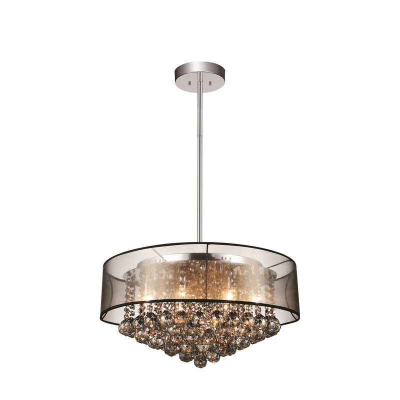 CWI Lighting 5062P20C (Smoke + BK) Radiant Nine Light Chandelier, Chrome (Discontinued)