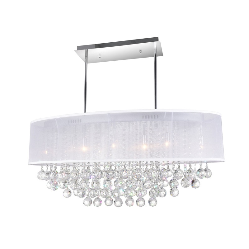 CWI Lighting 5063P36C (Clear+ W) Radiant Nine Light Chandelier, Chrome