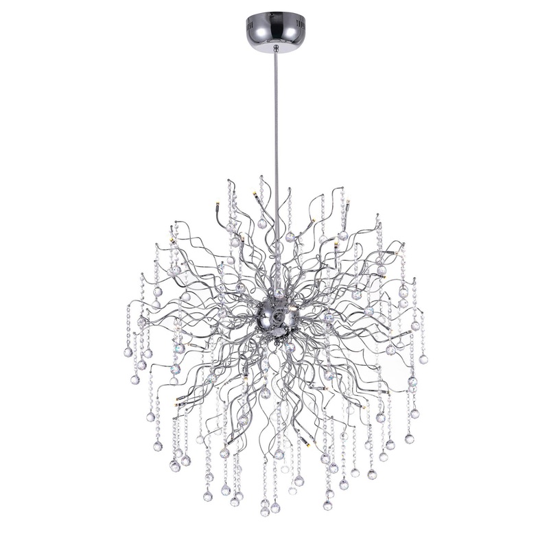 CWI Lighting 5066P35C Cherry Blossom LED Chandelier, Chrome