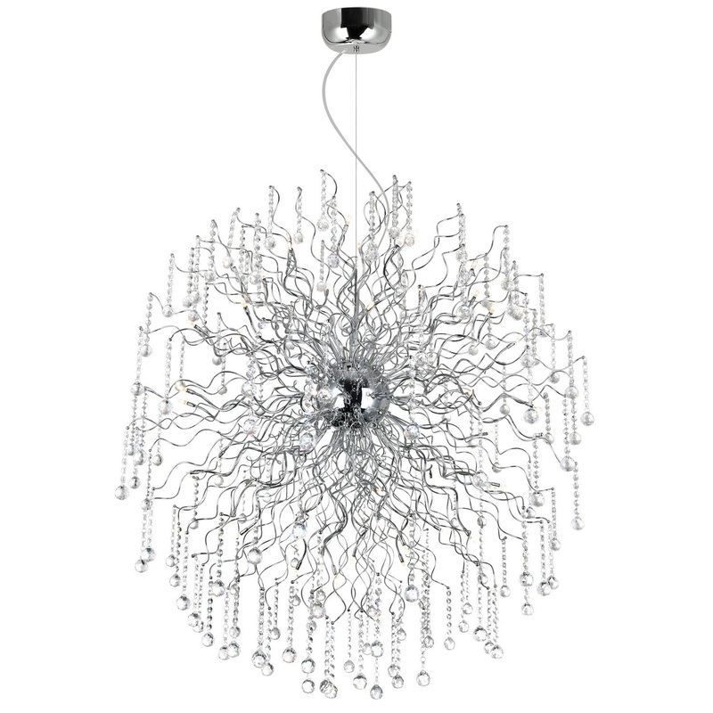 CWI Lighting 5066P47C Cherry Blossom LED Chandelier, Chrome