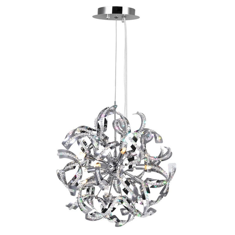 CWI Lighting 5067P29C Swivel 18 Light Chandelier, Chrome