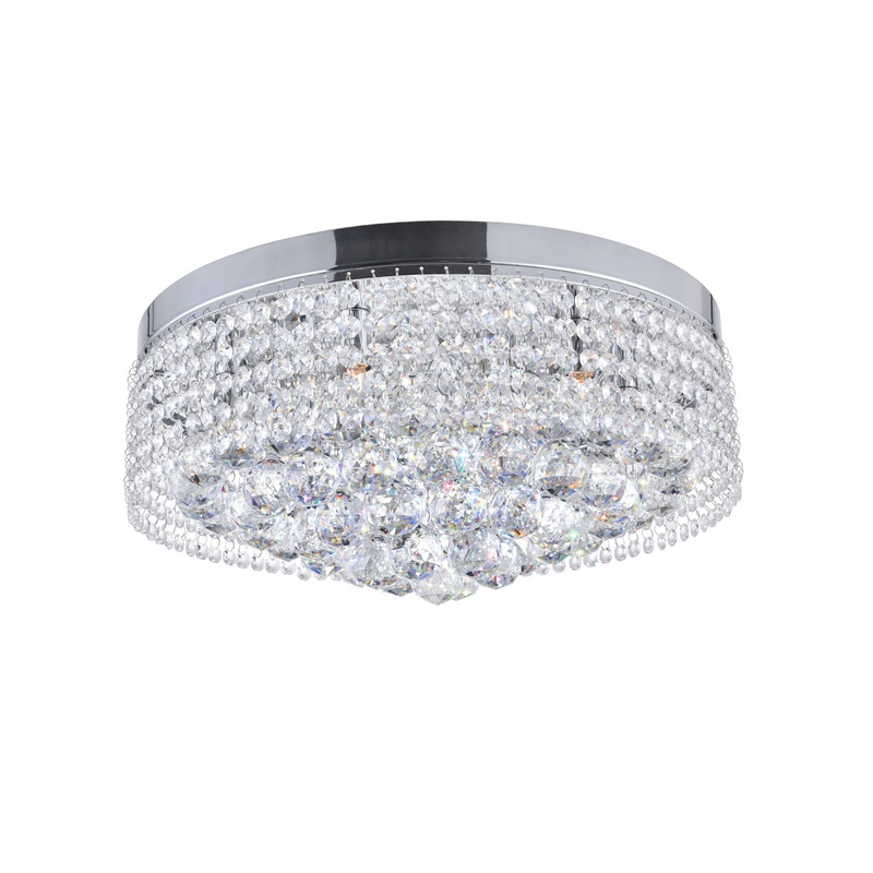 CWI Lighting 5424C18C Cascade Eight Light Flush Mount, Chrome