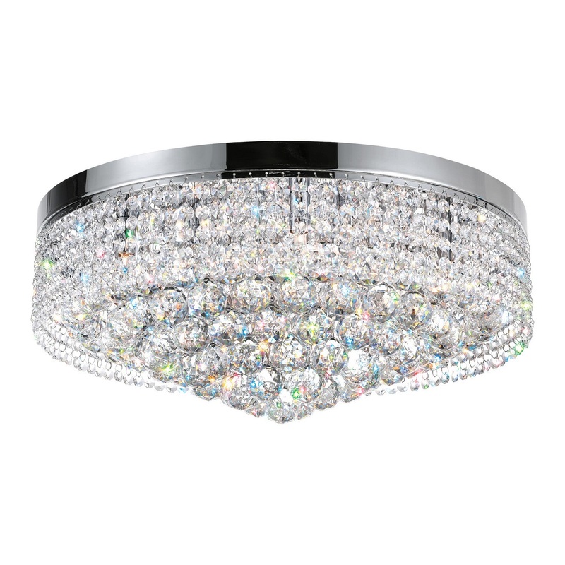 CWI Lighting 5424C22C Cascade Ten Light Flush Mount, Chrome