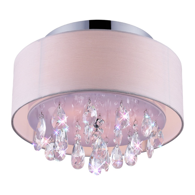 CWI Lighting 5443C14C (Off White) Dash Three Light Flush Mount, Chrome