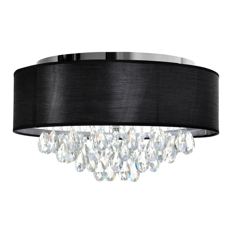 CWI Lighting 5443C18C (Black) Dash Four Light Flush Mount, Chrome