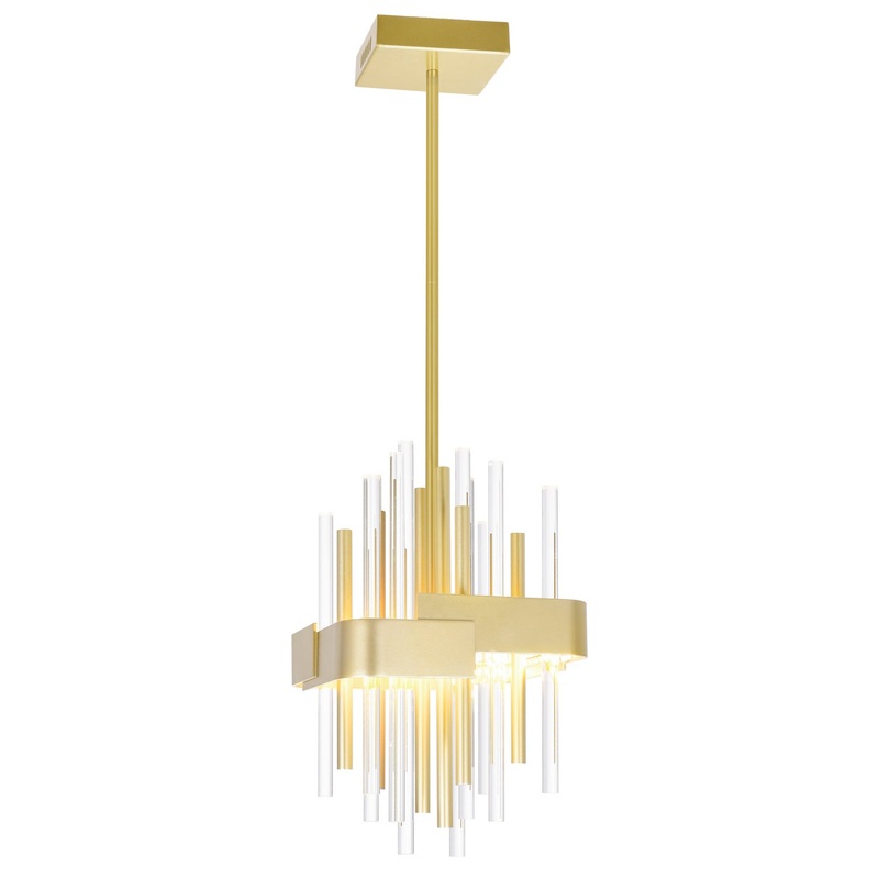 CWI Lighting 1245P8-602 Millipede LED Mini Pendant, Satin Gold