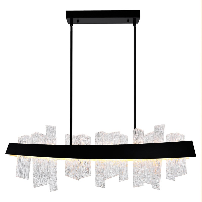 CWI Lighting 1246P39-101 Guadiana LED Chandelier, Black & Satin Gold