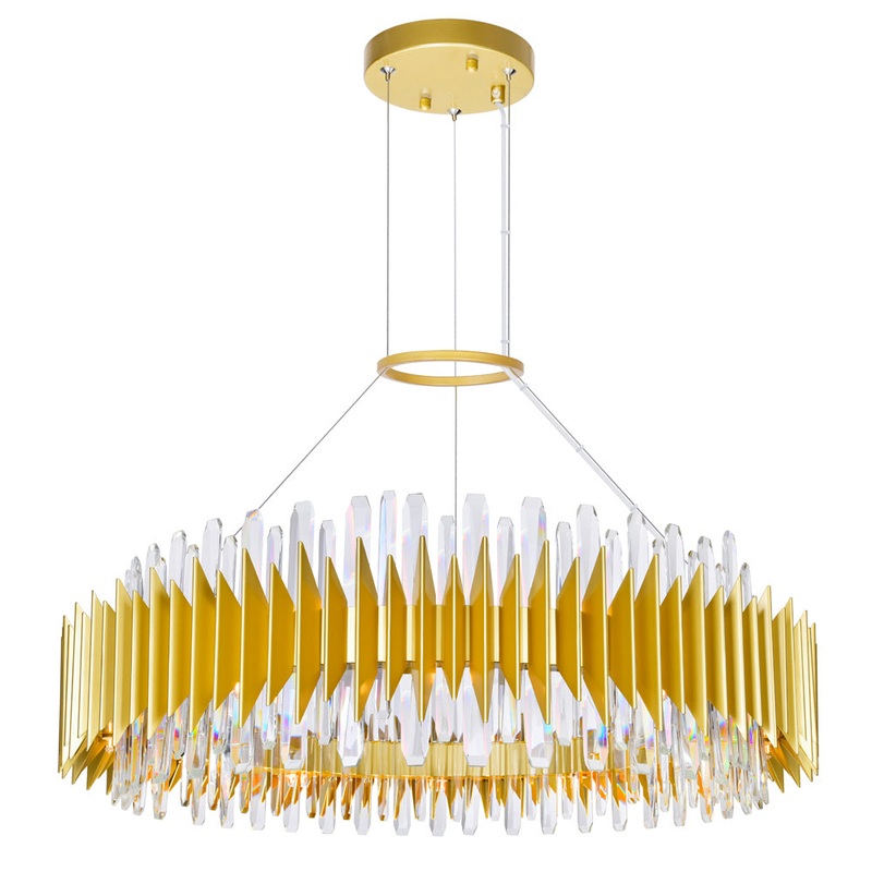 CWI Lighting 1247P39-24-602 Cityscape 24 Light Chandelier, Satin Gold