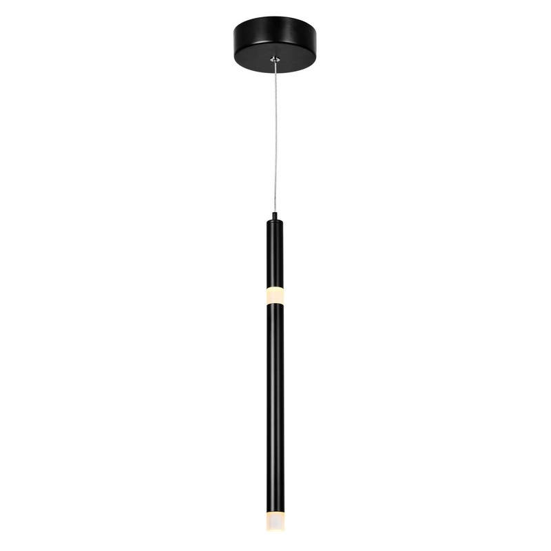 CWI Lighting 1262P5-1-101 Flute LED Pendant, Black