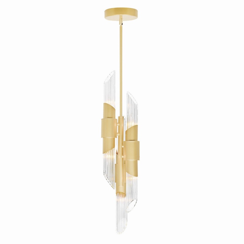 CWI Lighting 1269P7-6-602 Croissant Six Light Pendant, Satin Gold