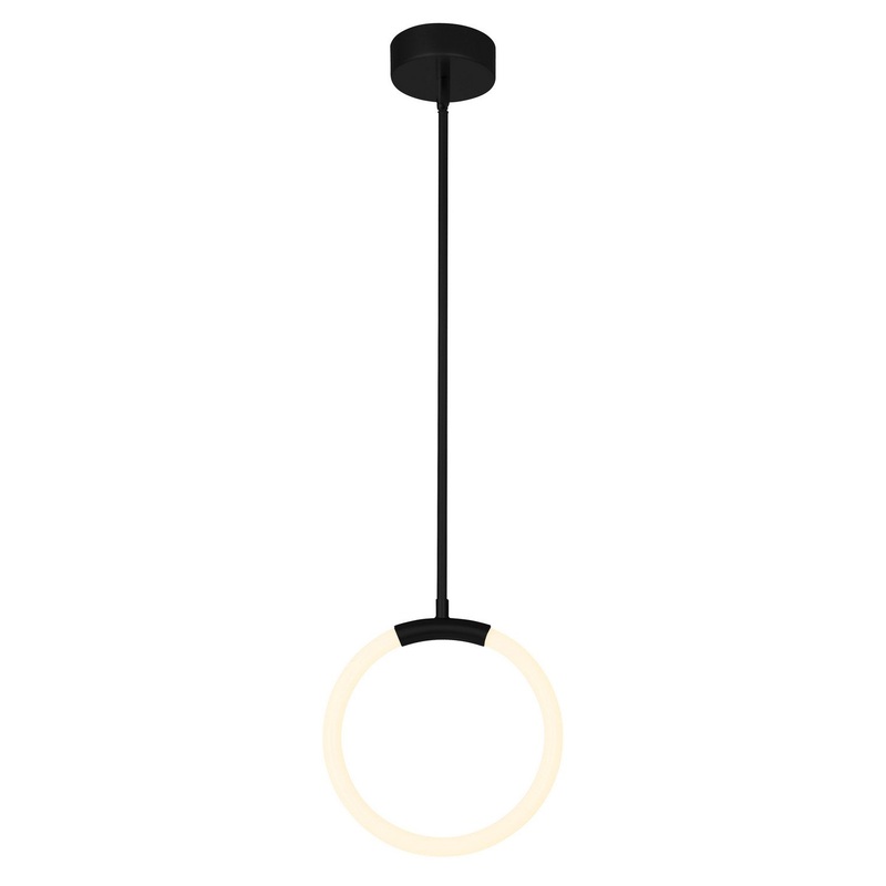 CWI Lighting 1273P10-1-101 Hoops LED Pendant, Black
