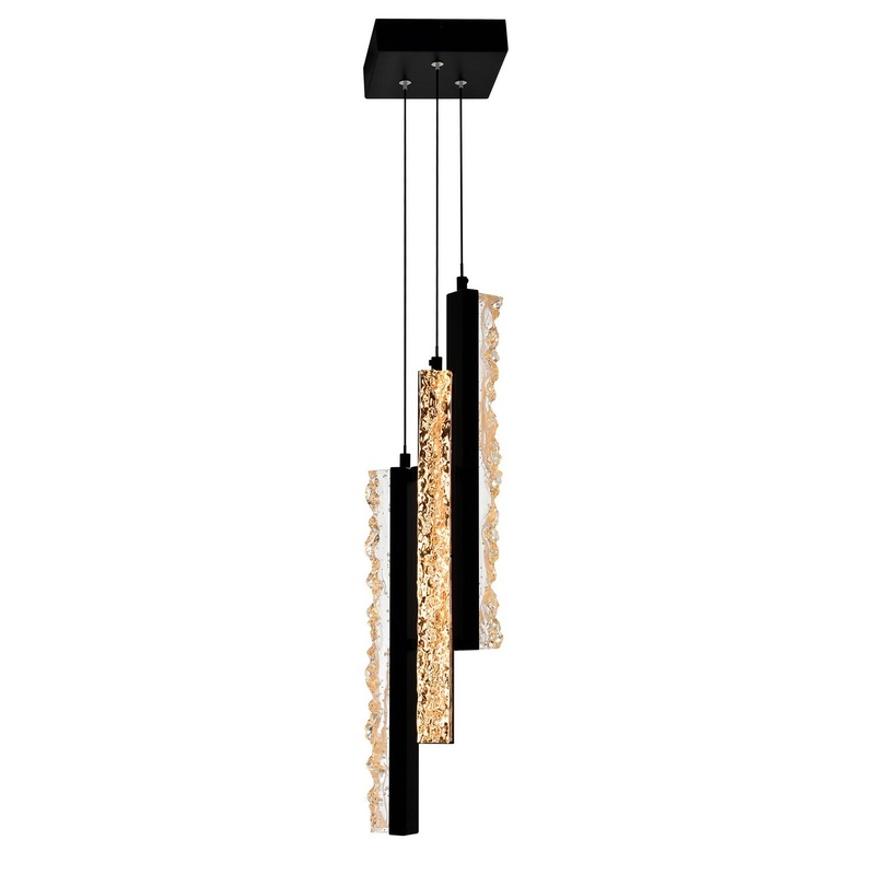 CWI Lighting 1588P6-3-101 Stagger LED Mini Pendant, Black