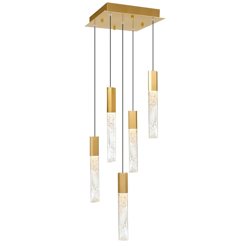 CWI Lighting 1589P12-5-624 Greta LED Mini Pendant, Brass