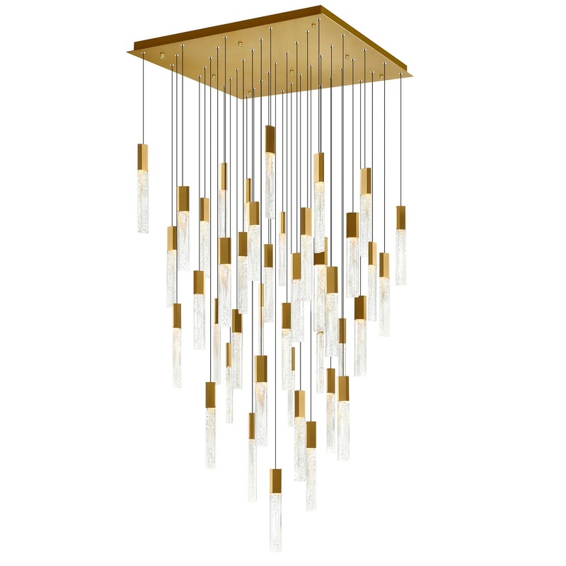 CWI Lighting 1589P36-41-624 Greta LED Chandelier, Brass