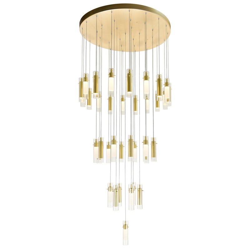 CWI Lighting 1606P33-37-602 Olinda LED Chandelier, Satin Gold