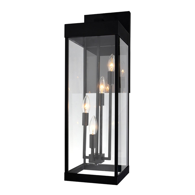 CWI Lighting 1695W8-4-101 Windsor Four Light Outdoor Wall Mount, Black