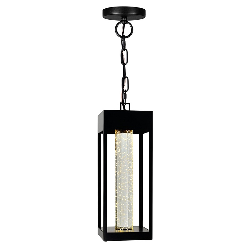 CWI Lighting 1696P5-1-101 Rochester LED Outdoor Hanging Lantern, Black