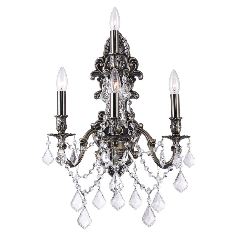 CWI Lighting 2039W18AB-4 Brass Four Light Wall Sconce, Antique Brass (Discontinued)