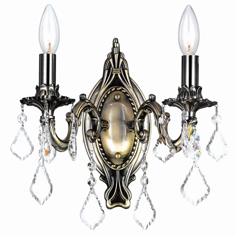 CWI Lighting 2039W8AB-2 Brass Two Light Wall Sconce, Antique Brass (Discontinued)