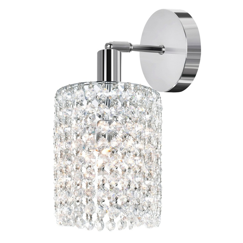 CWI Lighting 4281W-R-R (Clear) Glitz One Light Bathroom Sconce, Chrome (Discontinued)