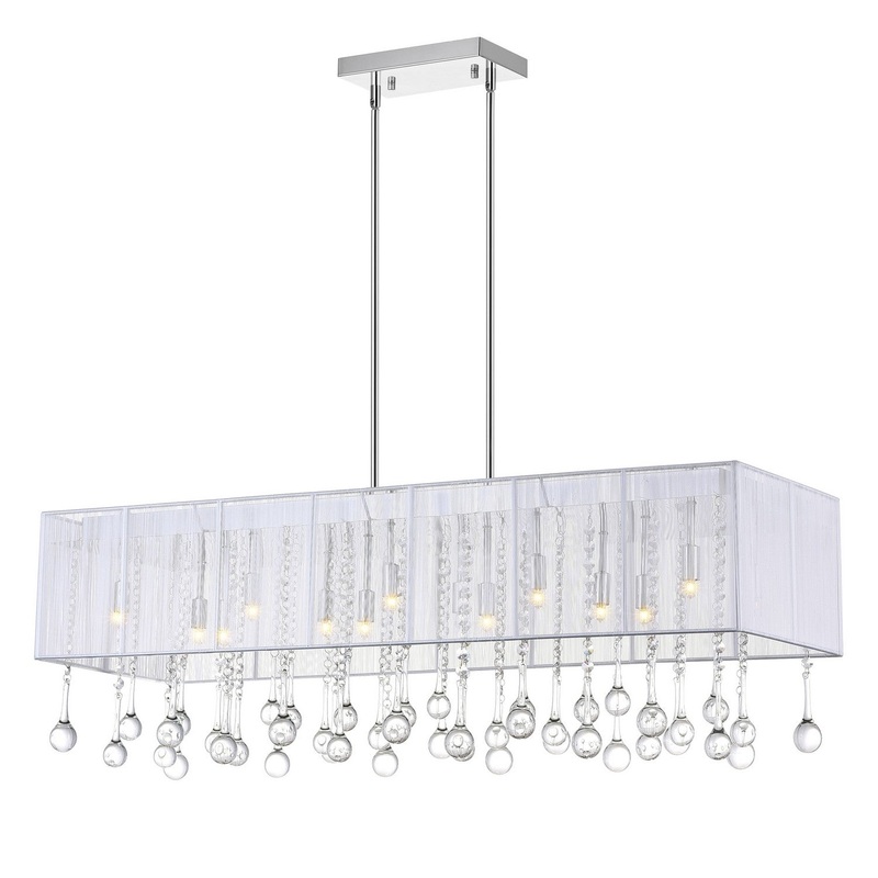 CWI Lighting 5005P40C(W-C) Water Drop 14 Light Chandelier, Chrome