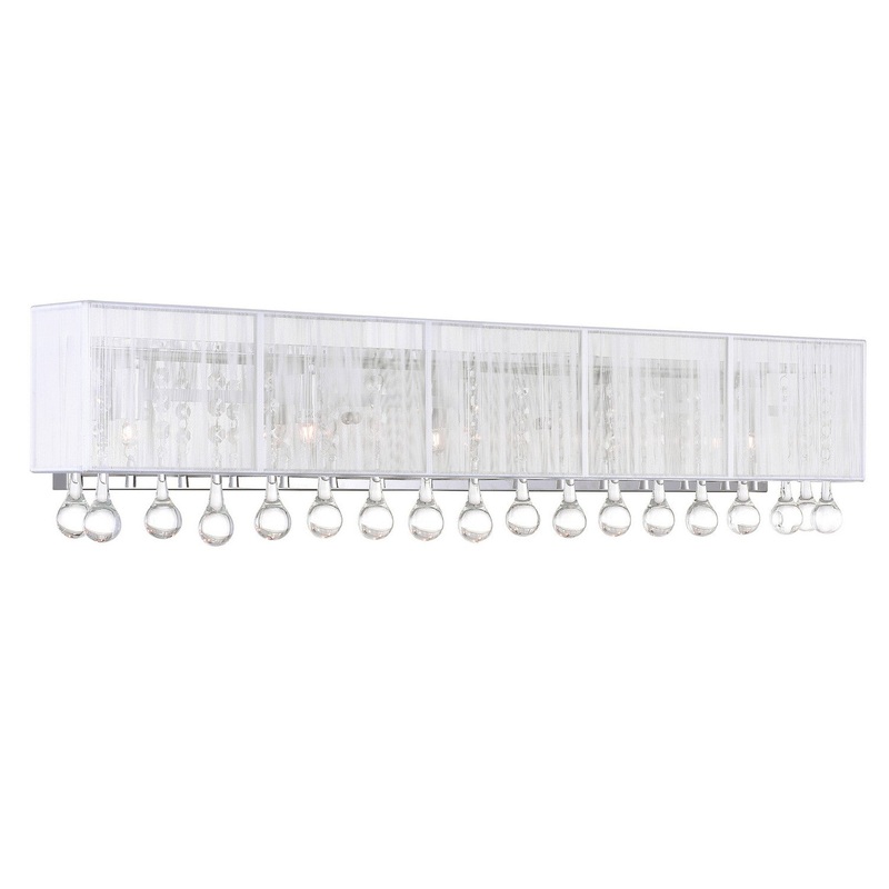 CWI Lighting 5005W32C-RC (W) Water Drop Five Light Vanity, Chrome