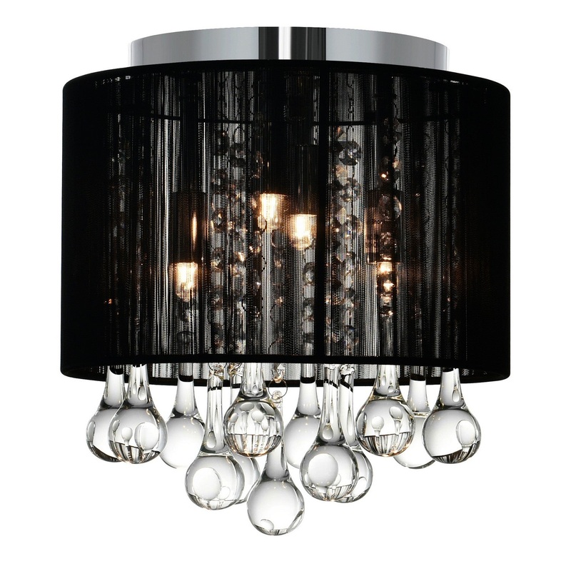 CWI Lighting 5006C10C-R (B) Water Drop Four Light Flush Mount, Chrome