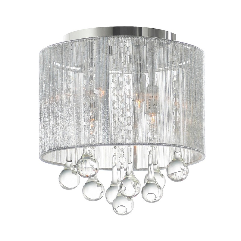 CWI Lighting 5006C10C-R (S) Water Drop Four Light Flush Mount, Chrome