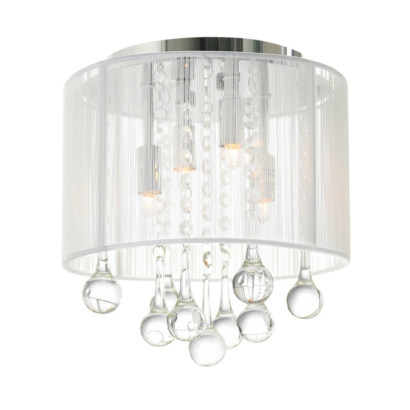 CWI Lighting 5006C10C-R (W) Water Drop Four Light Flush Mount, Chrome