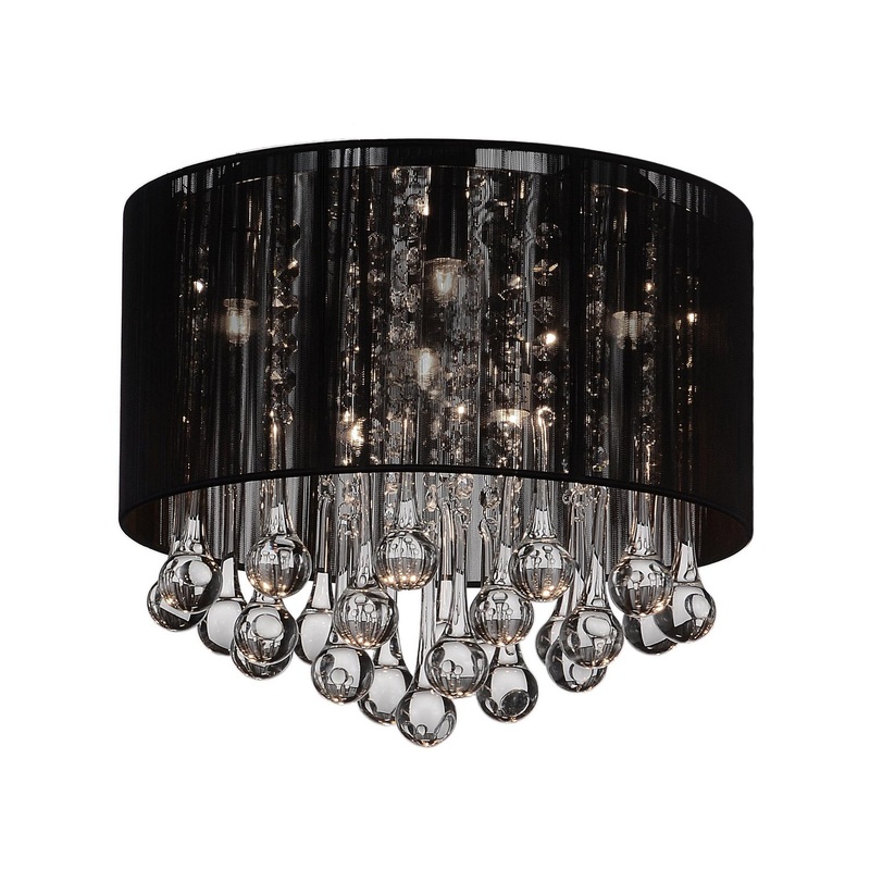 CWI Lighting 5006C14C-R (B) Water Drop Six Light Flush Mount, Chrome