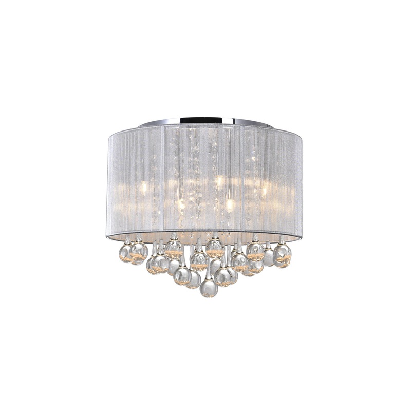 CWI Lighting 5006C14C-R (S) Water Drop Six Light Flush Mount, Chrome